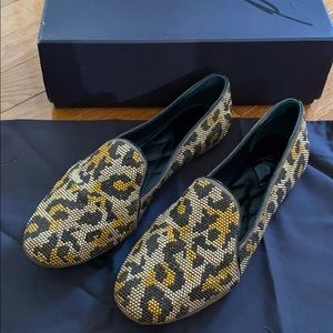 Brian Atwood animal print flats